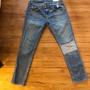 RAG AND BONE TOMBOY PATCHWORK SKINNY JEANS 27 MIDR